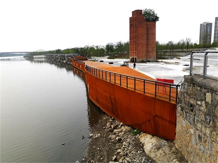 南淝河碼頭公園耐候鋼鋼結構景觀船造型雕塑設計施工一體化