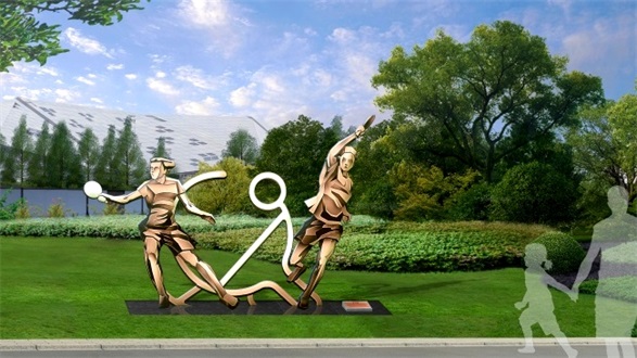 體育公園體育運動元素項目人物雕塑設計制作—乒乓球雕塑