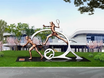 體育公園體育運動元素項目人物雕塑設計制作—網球雕塑