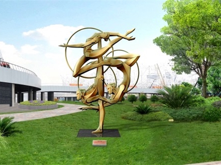 體育公園體育運動元素項目人物雕塑設計制作—藝術體操雕塑